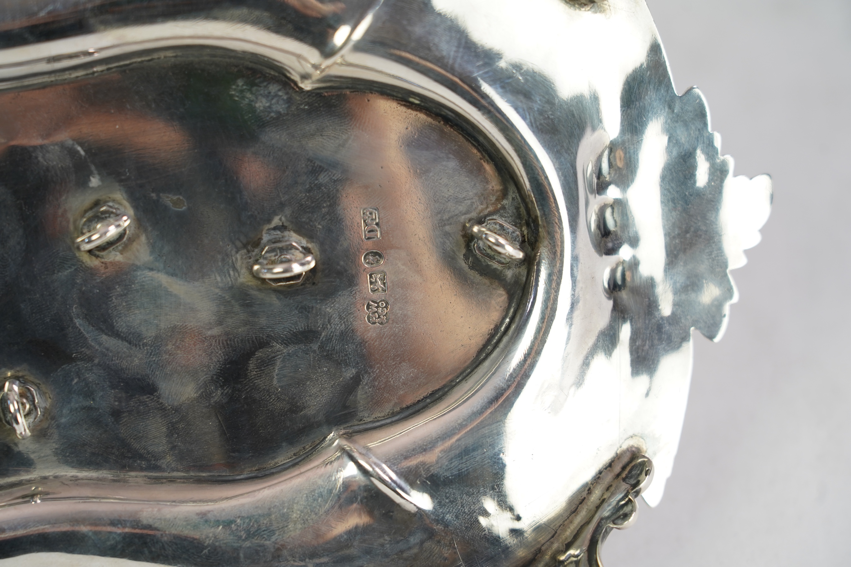 An early Victorian ornate silver inkstand, by Henry Wilkinson & Co